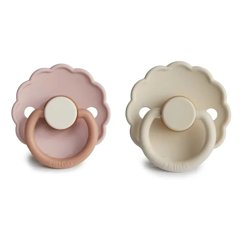Speen Daisy Blooming Silicone 2-Pack 6-18 Maanden - Biscuit/Cream van Frigg – productfoto