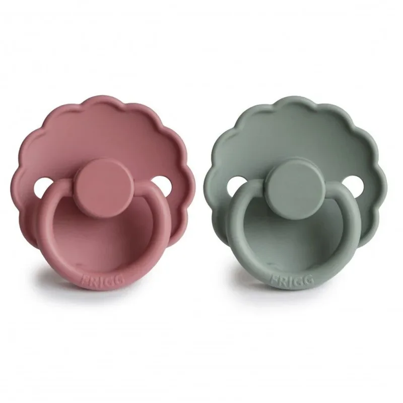Speen Daisy Blooming Silicone 2-Pack - Dusty Rose & Lily Pad (T1) - T1 (0-6 maanden) van Frigg – productfoto