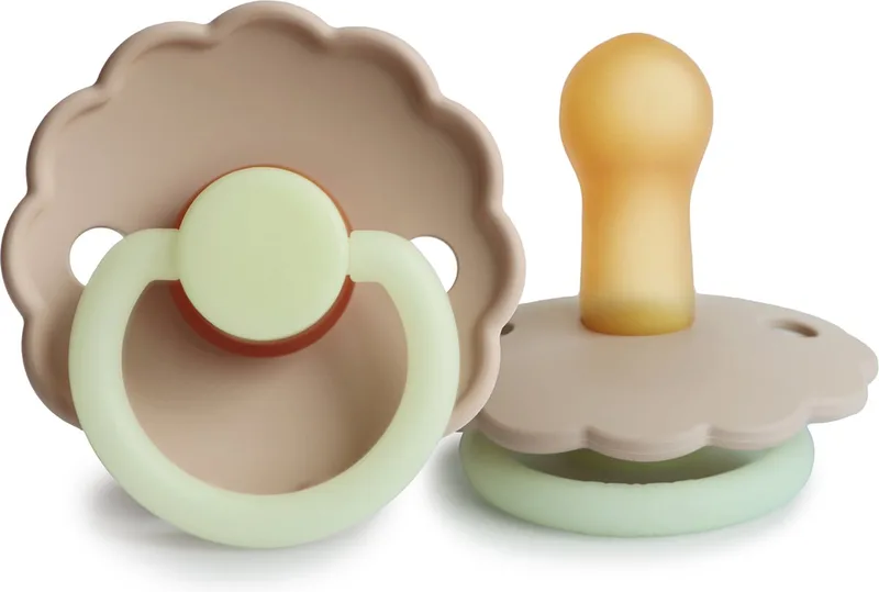speen - maat 2 - 6 tot 18 maanden - night - Latex - natuurrubber - glow in the dark - daisy - fopspeen de Frigg en Croissant – photo produit
