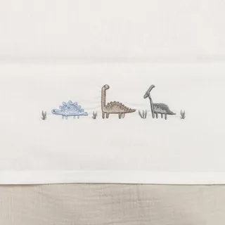 Laken Ledikant Funnababy 100x150 Borduur Dino från Funnababy i Brun – produktbild 1 av 2