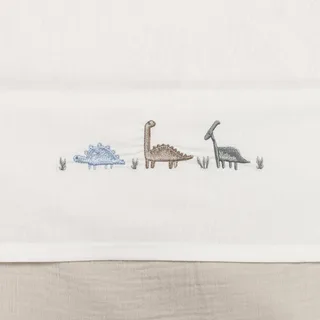 Laken Wieg Funnababy 75x100 Borduur Dino van Funnababy in Wit – productfoto 1 van 2