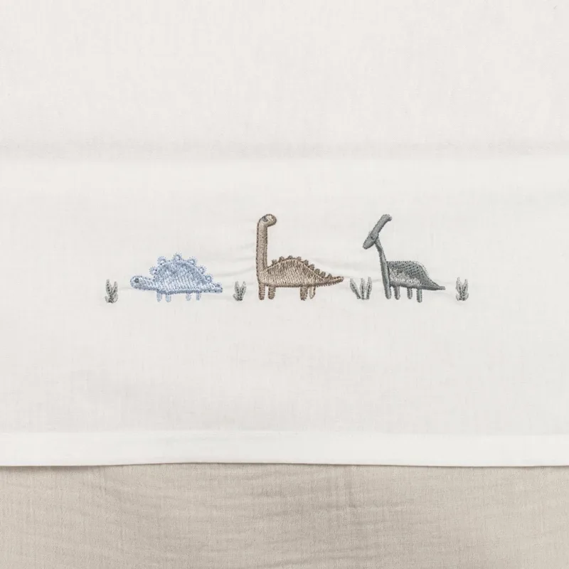 Laken Wieg Funnababy 75x100 Borduur Dino de Funnababy en Blanc – photo produit