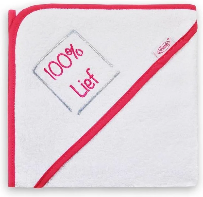 Badcape 100% Lief - Wit/Fuchia - 36312 by Funnies in White – product photo
