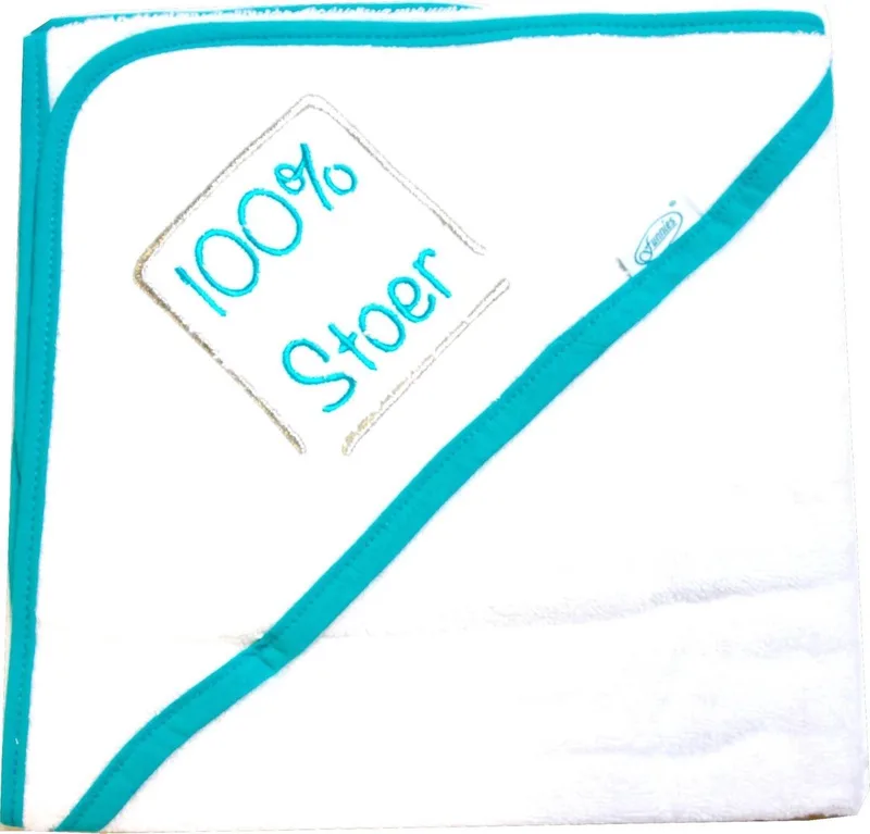 Badcape - 80cm/80cm - 100% katoen - "100% STOER" by Funnies in White – product photo