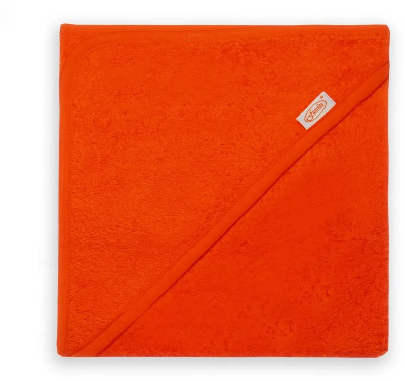 Badcape 80x80 cm - Zachte Badcape Baby van Funnies in Oranje – productfoto
