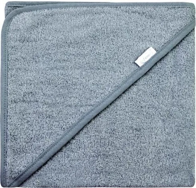 Badcape, Grey/blue, 100×100 cm, 100% katoen, badstof van Funnies in Grey Blue – productfoto