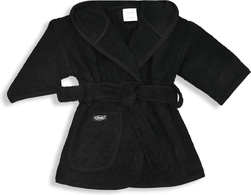Badjas 1-2 Jaar Baby Badjas, Badjas Kinderen, Peuterbadjas - 100% Katoenen Badstof - Zacht en Absorberend - Perfect na Zwemmen, Douchen of Badderen - Ideaal als Cadeau voor Baby’s en Kinderen från Funnies i Svart – produktbild