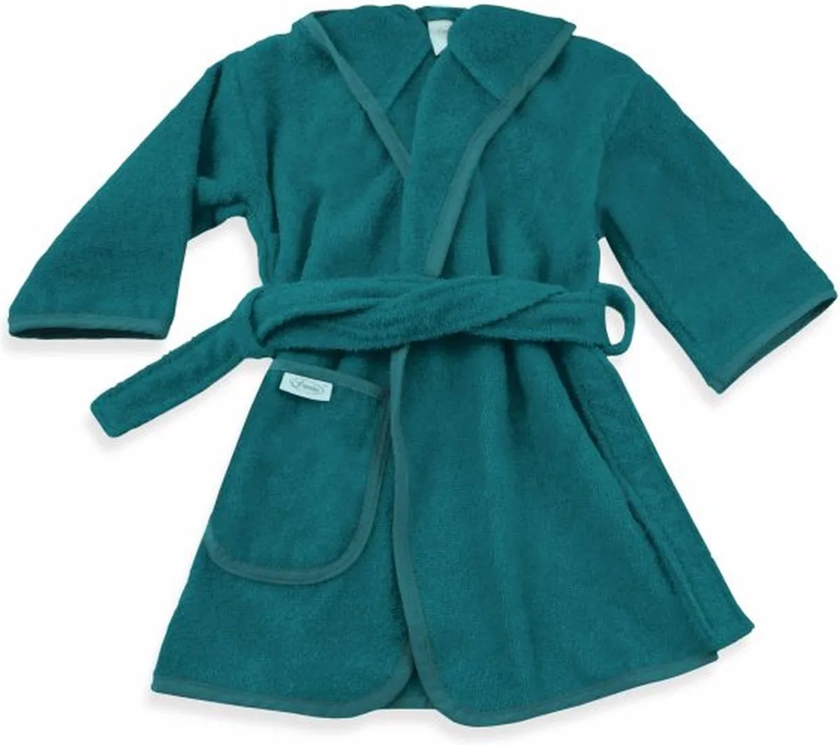 Badjas 1-2 Jaar Baby Badjas, Badjas Kinderen, Peuterbadjas - 100% Katoenen Badstof - Zacht en Absorberend - Perfect na Zwemmen, Douchen of Badderen - Ideaal als Cadeau voor Baby’s en Kinderen de Funnies en Lake Green – photo produit