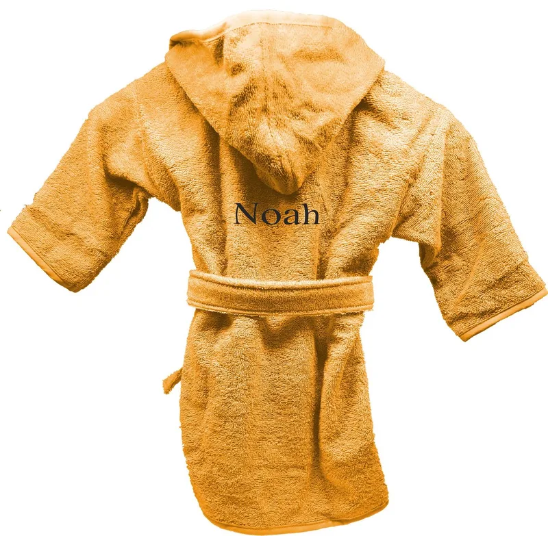 Badjas uni line 1-2jr - met GRATIS geborduurde naam de Funnies en Ochre – photo produit