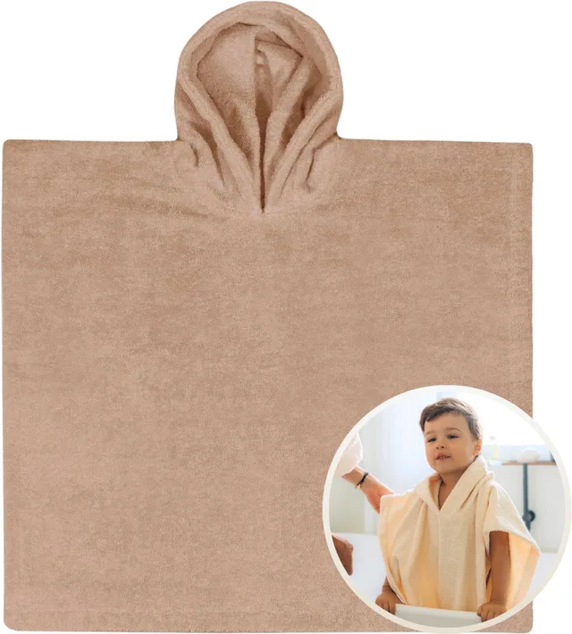 Badponcho 6 t/m 24 maanden - 45x45 cm - Jongens - Meisjes - Zachte Badponcho - Omslagdoek voor Kinderen - 100% Katoenen Badstof - Absorberend, Comfortabel en Makkelijk Wasbaar - Perfect na het Zwemmen of Badderen