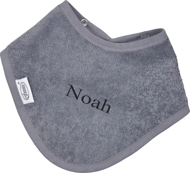 Bandana slabbetje uni line - met GRATIS geborduurde naam by Funnies in Anthracite – product photo