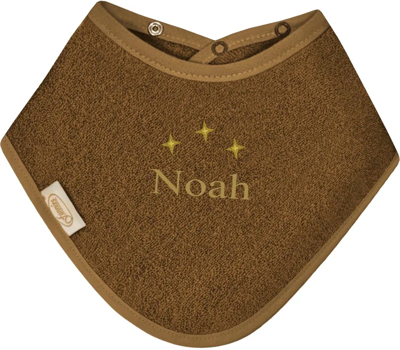 Bandana slabbetje uni line - met GRATIS geborduurde naam by Funnies in Brown clay – product photo