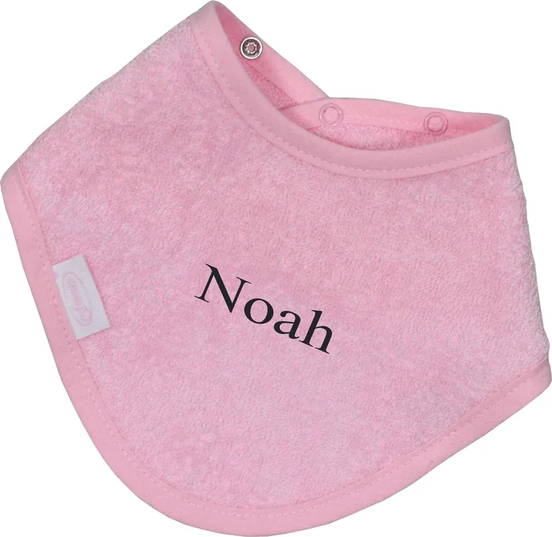 Bandana slabbetje uni line - met GRATIS geborduurde naam by Funnies in Pink – product photo