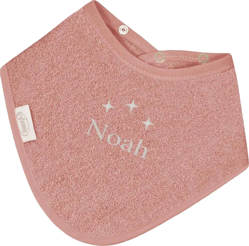 Bandana slabbetje uni line - met GRATIS geborduurde naam by Funnies in Sand stone pink – product photo