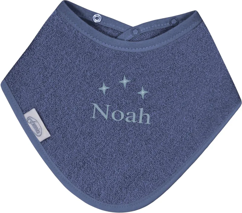 Bandana slabbetje uni line - met GRATIS geborduurde naam by Funnies in Silk blue – product photo