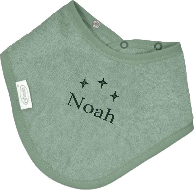 Bandana slabbetje uni line - met GRATIS geborduurde naam by Funnies in Stone green – product photo
