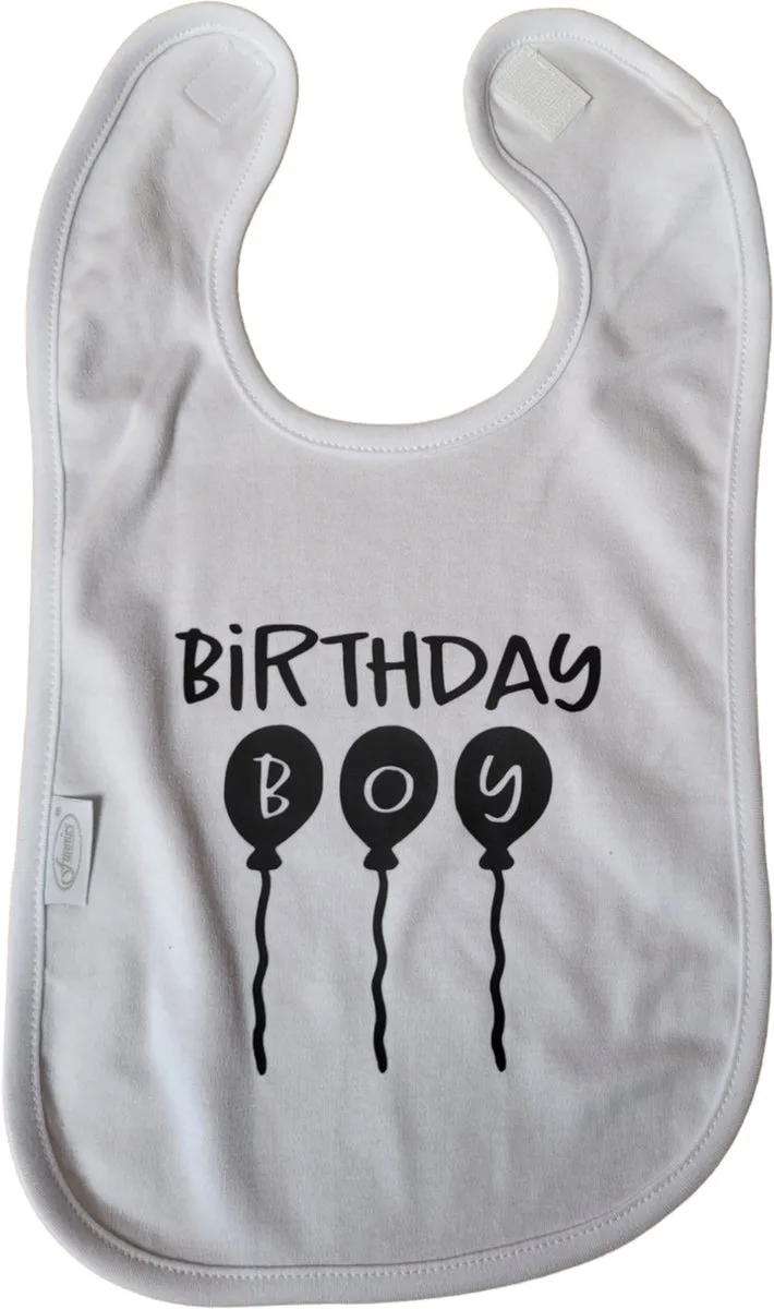 Birthday boy - slab - verjaardag - geschenk - baby - peuter- knoeien van Funnies in Wit – zwart – productfoto