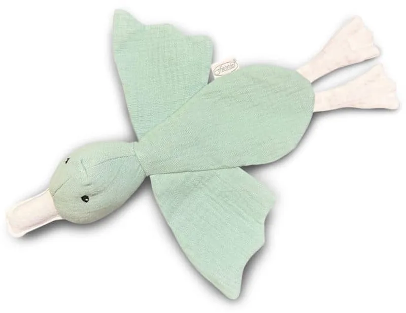 Eend Stone Green Knuffeldoekje Knuffel - Zachte Knuffeldoekjes, Troostdoekjes, Babydoekjes - Heerlijk Zacht en Comfortabel - Perfect als Troostvriendje of Cadeau voor Baby’s en Peuters - Eend knuffel de Funnies en Vert – photo produit