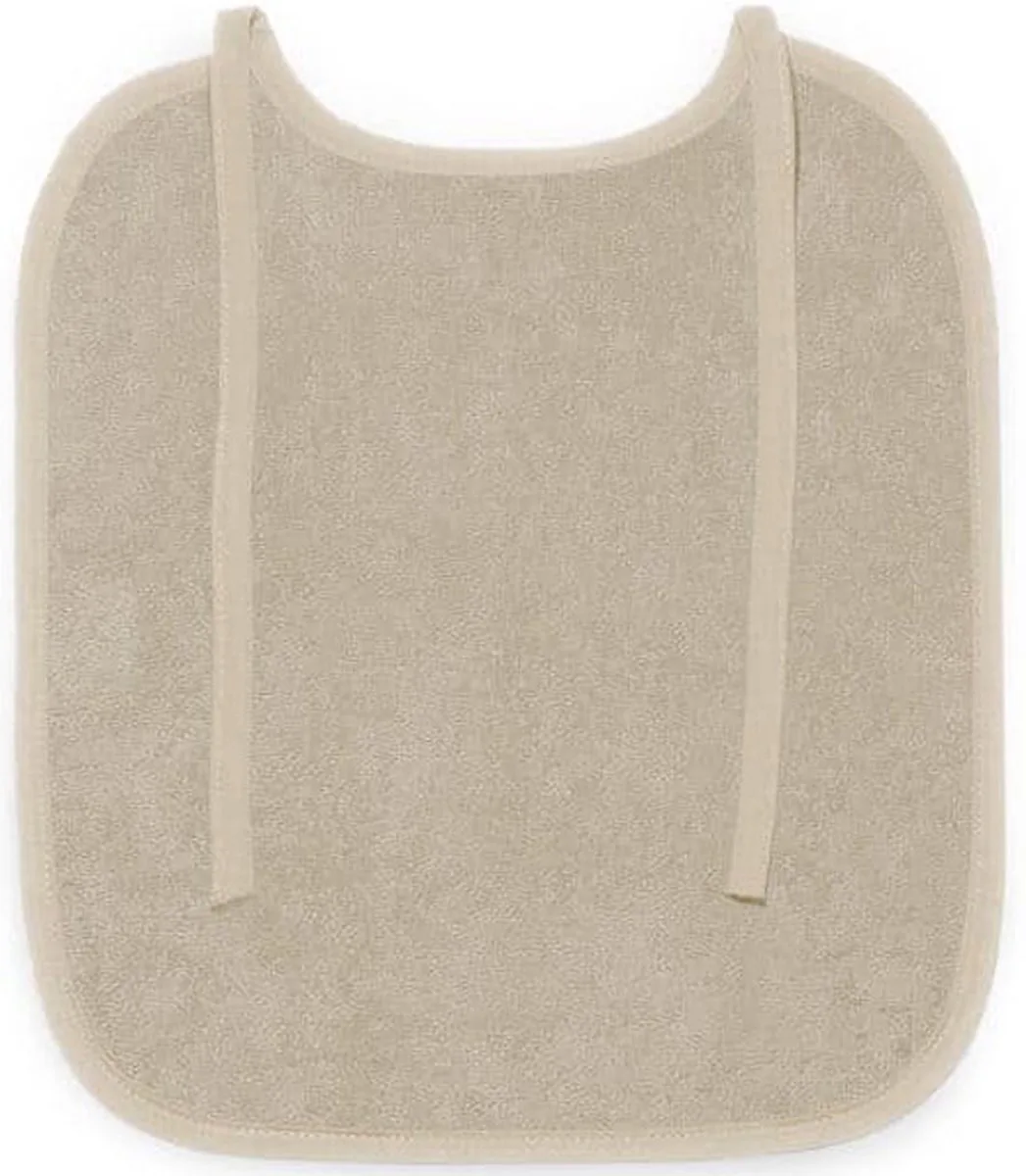 grote slabber met koordjes | 100% katoen badstof | 29 x 38 cm | 14535 | cream från Funnies i Zand – produktbild
