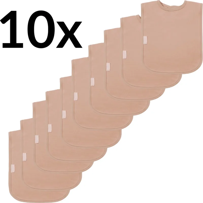 Interlock Slabben 10-Pack - Set van 10 Zachte Slabbetjes - Slabbers - Kwijldoekjes - 25x40 cm - Gemaakt van Duurzaam Katoen - Absorberend en Makkelijk Wasbaar - Ideaal voor Voeden en Kwijlen van Funnies in Pinkstone – productfoto