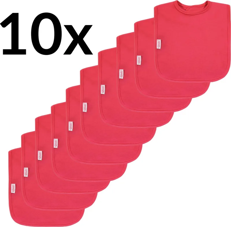 Interlock Slabben 10-Pack - Set van 10 Zachte Slabbetjes - Slabbers - Kwijldoekjes - 25x40 cm - Gemaakt van Duurzaam Katoen - Absorberend en Makkelijk Wasbaar - Ideaal voor Voeden en Kwijlen de Funnies en Fuchsia – photo produit
