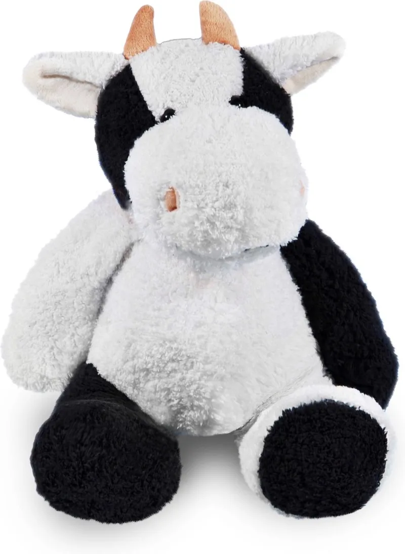 Knuffel 45cm - Zachte Knuffel voor Kinderen - Grote Pluche Knuffel - Knuffelspeelgoed voor Baby & Peuter - Cadeau voor Jongens & Meisjes van Funnies in Koe Zwart Wit – productfoto