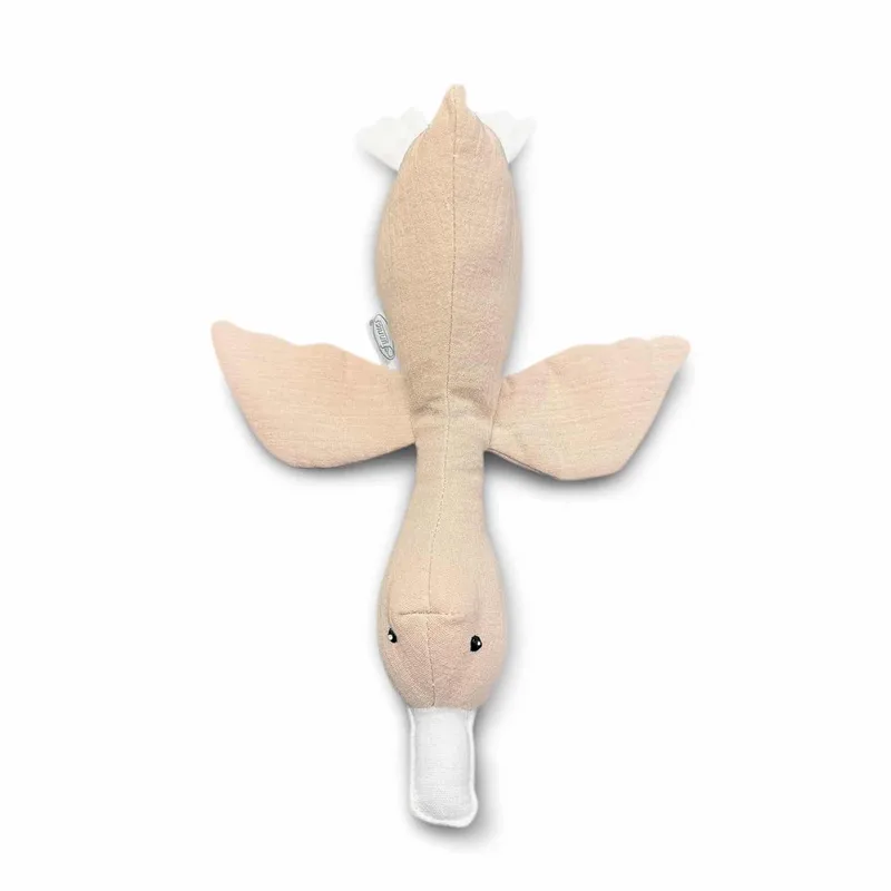 Knuffel Eend 34cm - Zachte Baby Knuffel van 100% Katoen - Knuffeltje - Wasbare Knuffel voor 0+ Jaar - Comfort Speelgoed voor Kinderkamer & Wieg - 1 Jaar, 2 jaar, 3 jaar, 4 jaar, 5 jaar fra Funnies i Creme – produktbillede 2 af 3