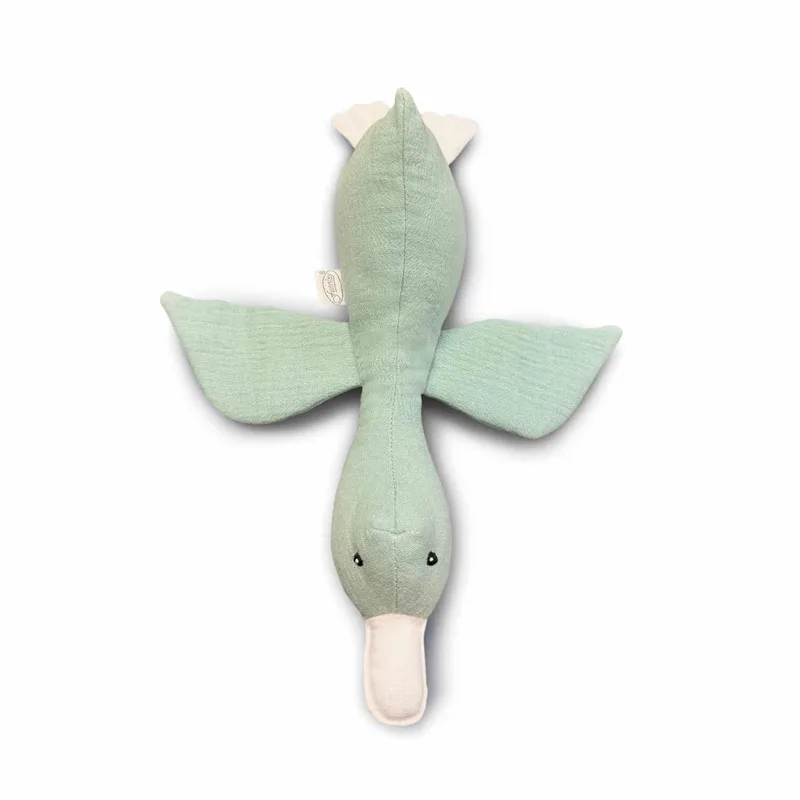 Knuffel Eend 34cm - Zachte Baby Knuffel van 100% Katoen - Knuffeltje - Wasbare Knuffel voor 0+ Jaar - Comfort Speelgoed voor Kinderkamer & Wieg - 1 Jaar, 2 jaar, 3 jaar, 4 jaar, 5 jaar by Funnies in Stone Green – product photo 2 of 3