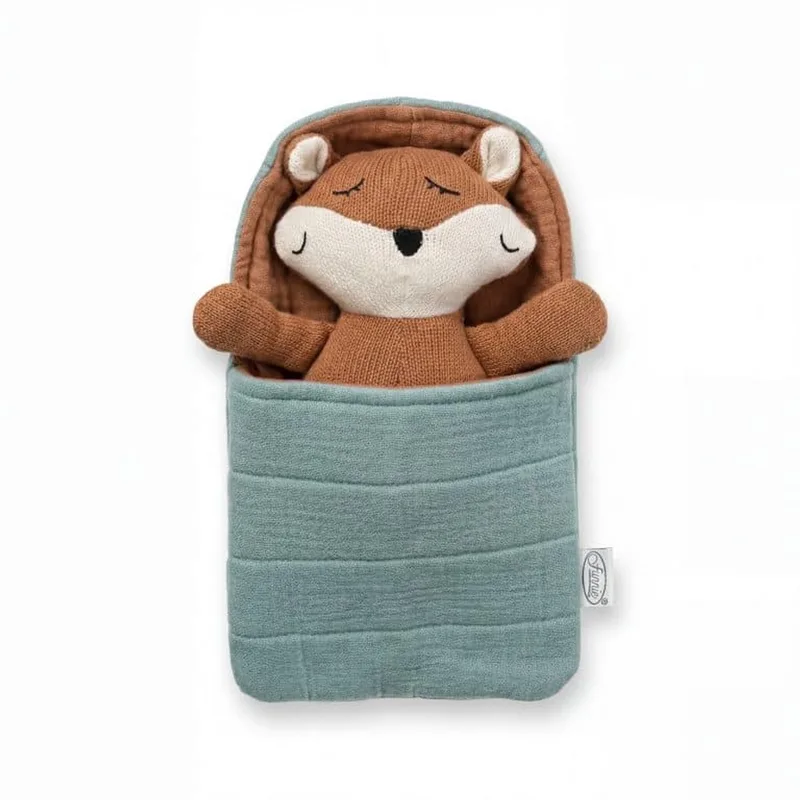 Knuffel Riva Knuf - Zachte Knuffeldoekjes, Troostdoekjes, Babydoekjes - Heerlijk Zacht en Comfortabel - Perfect als Troostvriendje of Cadeau voor Baby’s en Peuters - 100% katoen - kraamcadeau de Funnies en Marron – photo produit