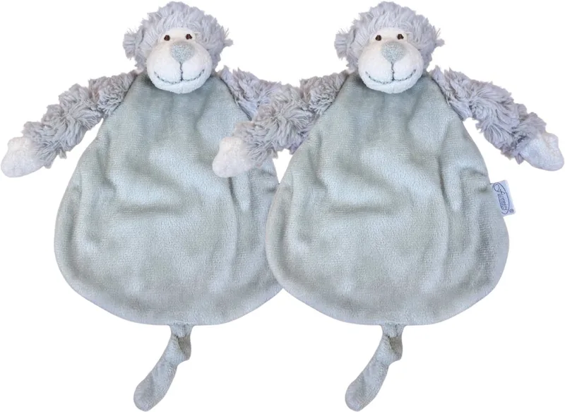 Knuffeldoekje Knuf 2-Pack - Set van 2 Zachte Knuffeldoekjes, Troostdoekjes, Babydoekjes - Heerlijk Zacht en Comfortabel - Perfect als Troostvriendje of Cadeau voor Baby’s en Peuters by Funnies in Aap – product photo