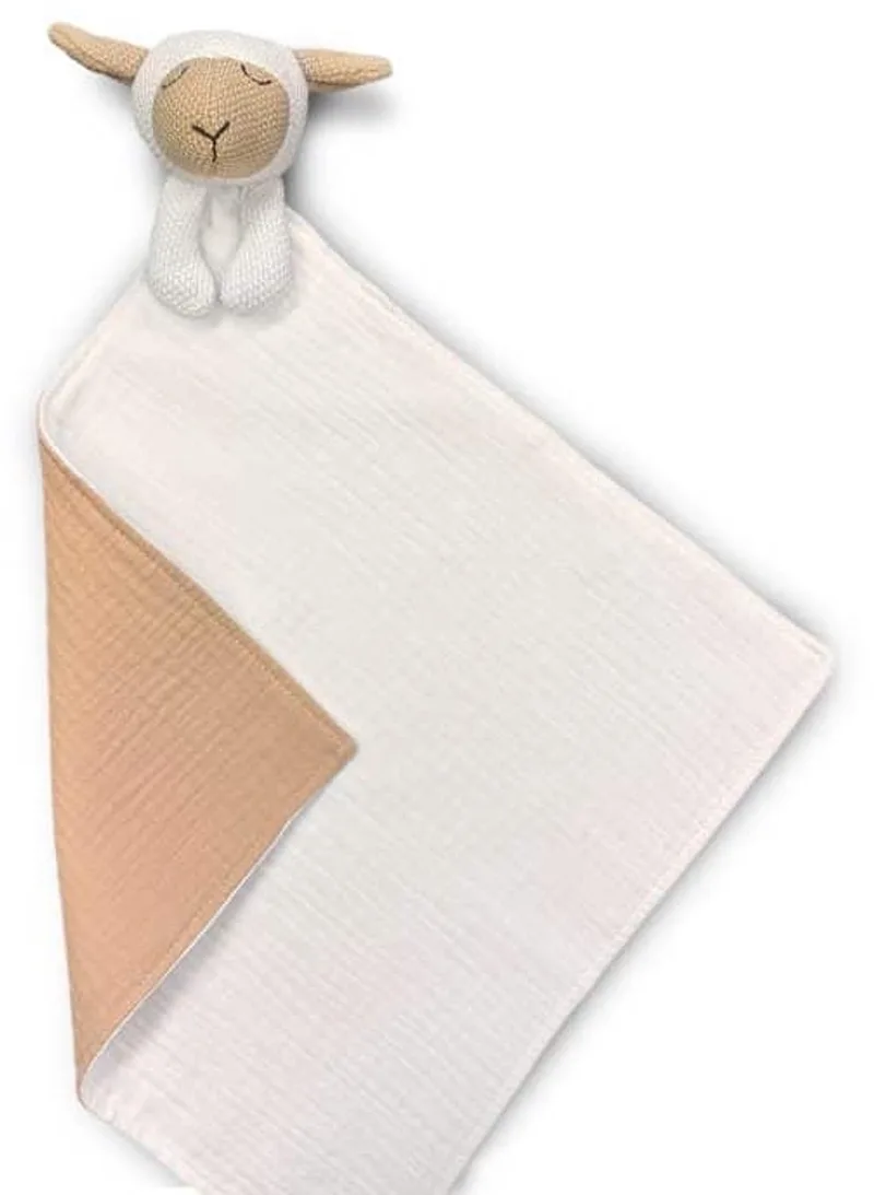 Knuffeldoekje Luna Knuf - Zachte Knuffeldoekjes, Troostdoekjes, Babydoekjes - Heerlijk Zacht en Comfortabel - Perfect als Troostvriendje of Cadeau voor Baby’s en Peuters - 100% katoen de Funnies en Crème – photo produit
