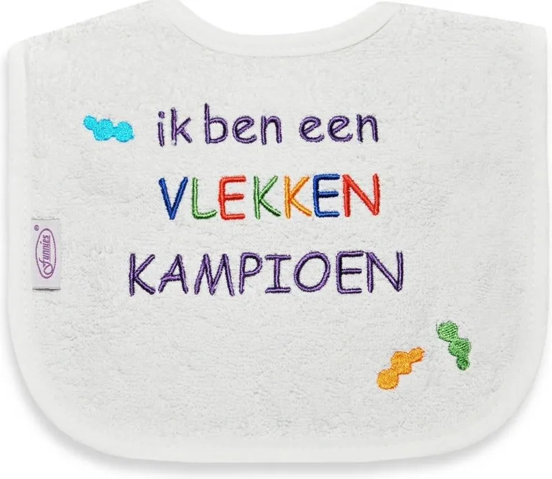 Slab: Ik ben een vlekken kampioen van Funnies in Wecru met gekleurde tekst – productfoto
