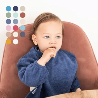 Slab met Mouwen - Zachte Slab voor Baby’s - 100% Katoenen Badstof - Makkelijk Wasbaar in de Wasmachine - Slabbetjes, Kwijlslab, Schort, Kliederschort, Eet- en Speelslab - Ideaal voor Eten, Knutselen en Spelen by Funnies in Stone Green – product photo 2 of 3