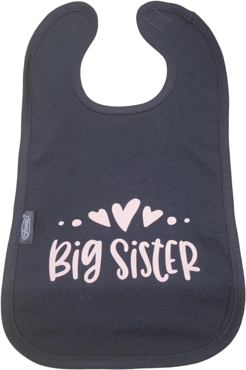 slab met tekst - kraamcadeau - geschenk - baby - geboorte - eten- knoeien - Big Sister - Grote zus by Funnies in Black – product photo