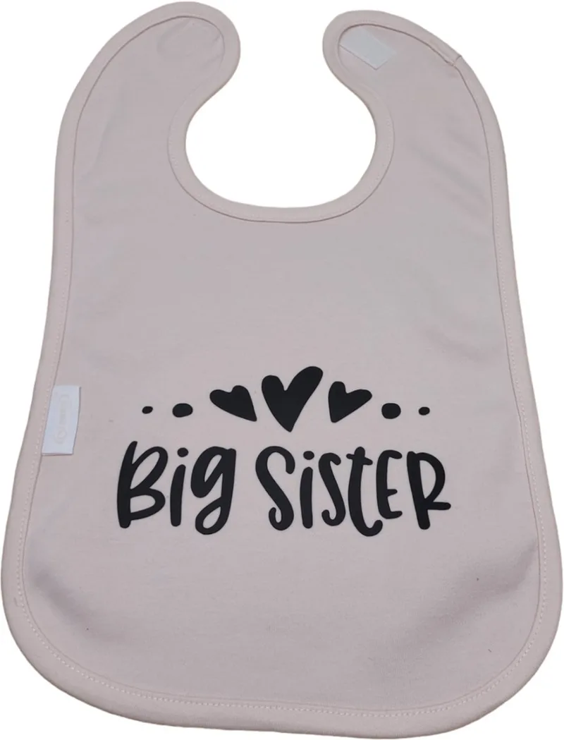 slab met tekst - kraamcadeau - geschenk - baby - geboorte - eten- knoeien - Big Sister - Grote zus by Funnies in Pink – product photo