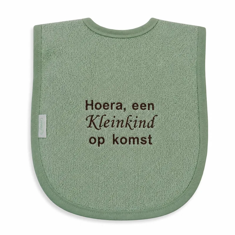 Slab zwangerschapsaankondiging – Hoera, een kleinkind op komst – Slab zwangerschapsaankondiging – voor Baby slab aankondiging zwangerschap – Cadeau opa en oma – slab - 100% katoen - baby aankondiging - originele zwangerschaps reveal by Funnies in Green – product photo