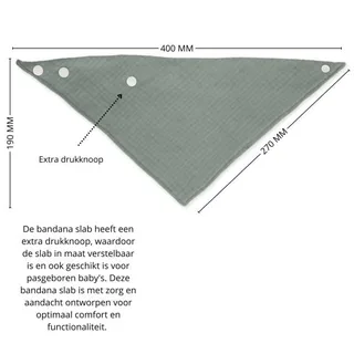Slabber Bandana Funnies Hydrofiel Premium Grey van Funnies – productfoto 2 van 2