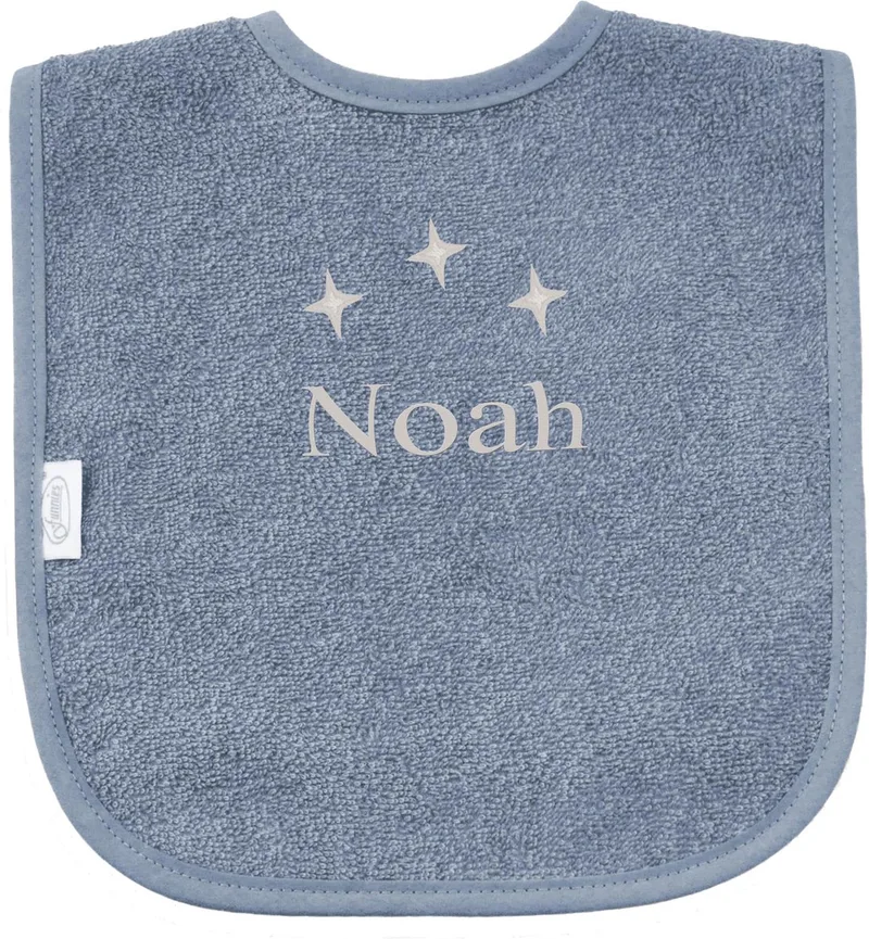 Slabbetje uni line - met EIGEN naam by Funnies in Grey, Blue – product photo