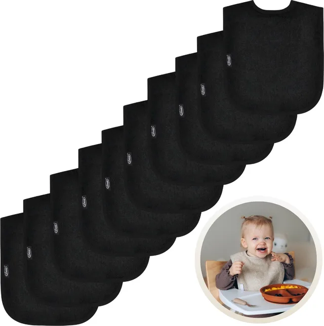Slabbetjes 10-Pack - Set van 10 Zachte Slabbertjes - Grote Slabbers - Kwijldoekjes voor Baby’s en Kinderen - Absorberend, Zacht en Makkelijk Wasbaar - Perfect voor Voeden, Kwijlen en Bescherming van Kleding