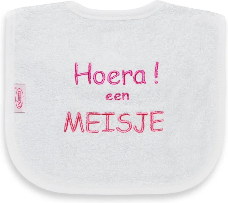 Slabbetjes set van 3 – Hoera! Een meisje de Funnies en Blanc – photo produit