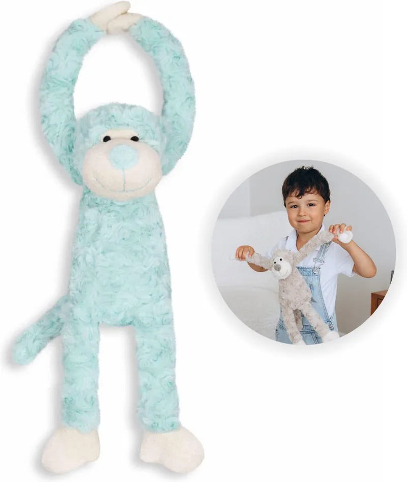 Slingeraap 45 cm - Zachte Knuffelaap, Knuffel, Knuffeldier - Pluche Speelgoed - Schattige Knuffelvriend voor Baby’s en Peuters - Ideaal als Troost Pop, Knuffelbeest of Cadeau by Funnies in Mint – product photo
