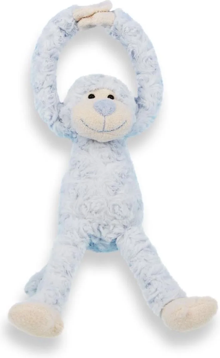 Slingeraap - Knuffel aap - 45cm - Pluche - Cadeau voor baby en peuter van Funnies in Blauw – productfoto