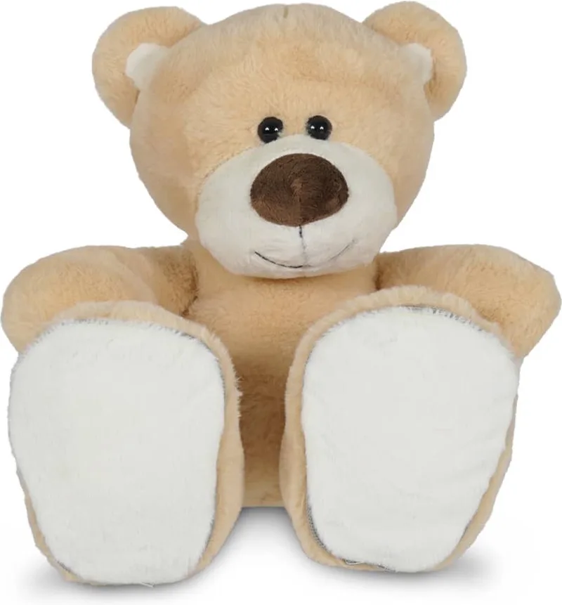 Sole Mates, Knuffel Beer Boris Lichtbruin 45cm met verwisselbare zooltjes van Funnies in Bruin – productfoto
