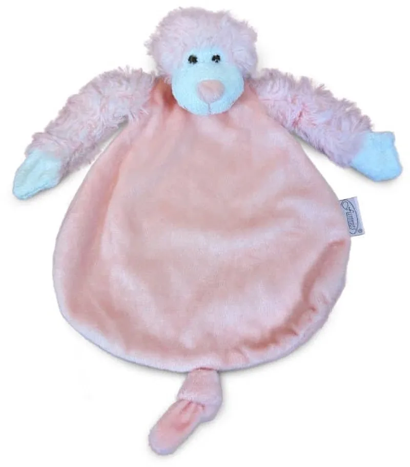 Tutdoekje Slingeraap Peach - speendoek - kraamcadeau - Baby - knuffel de Funnies en Rose – photo produit