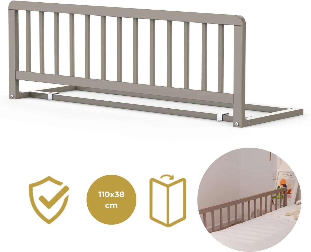 Bedhekje | Bedrail | Lissi | veiligheidshekje | 110x38cm van Geuther in Taupe – productfoto