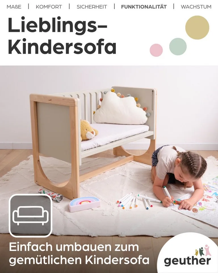 Beistellbett HATO Beistellbett 4-in-1 mitwachsend Babybett Holz Natur, 4-in-1 von Geuther – Produktfoto 4 von 4