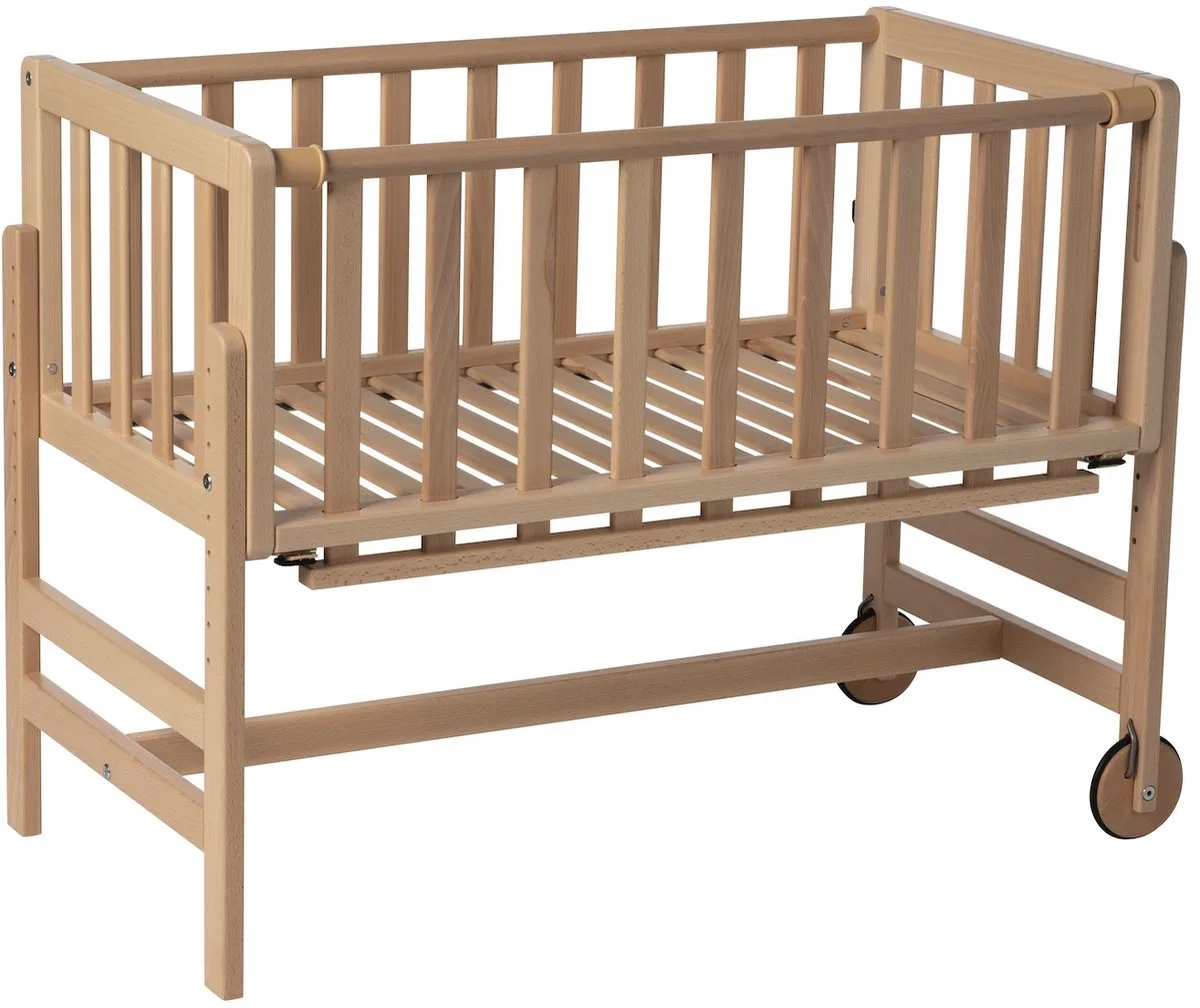 Betty Co-Sleeper, Aanschuifbed, Wieg - Met Wielen - 45x90 cm - Babybedje tot 9 kg - Massief beukenhout - Hout van Geuther in Eco – productfoto