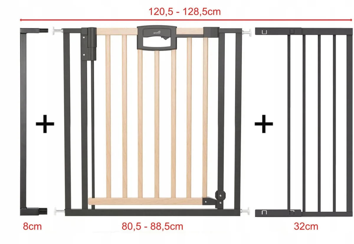Easylock Wood Plus traphekje 120,5-128,5cm van Geuther in Antraciet – productfoto