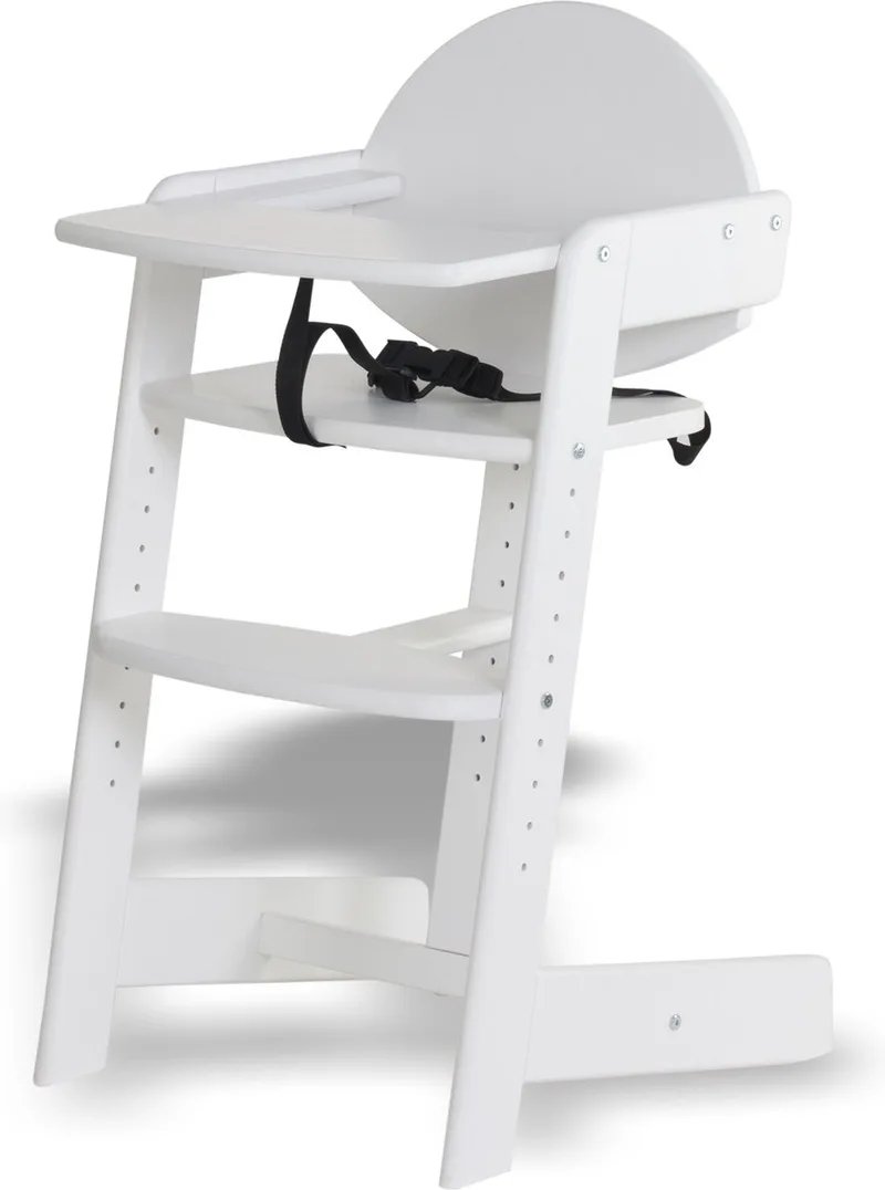 Filou Houten Kinderstoel, Kinderzetel - Baby Eetstoel voor aan Tafel - Kinderstoeltje voor peuter - 3-punts gordels - Hoge babystoel från Geuther i Wit – produktbild