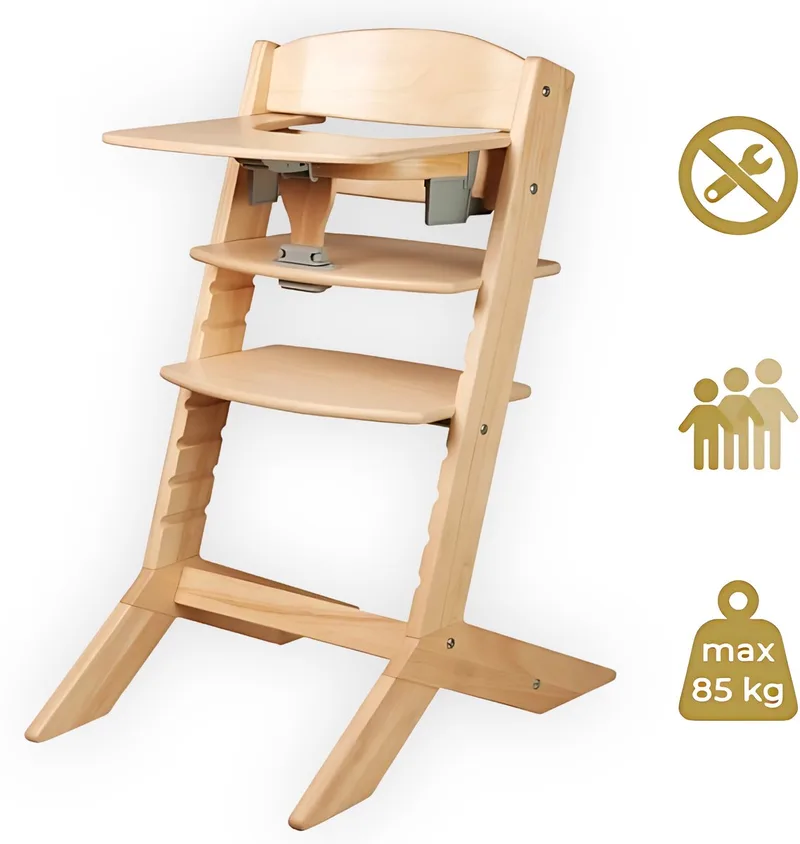 Houten Kinderstoel - Syt - Meegroeistoel voor kinderen van 6-36 maanden - inclusief eetblad - 5-punts veiligheidsgordel - 61x49x83cm - Eco/hout by Geuther in Syt Eco – product photo
